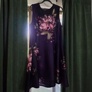 DKNY Purple Floral Work Dress